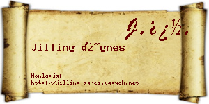 Jilling Ágnes névjegykártya
