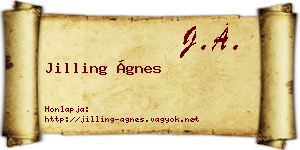 Jilling Ágnes névjegykártya